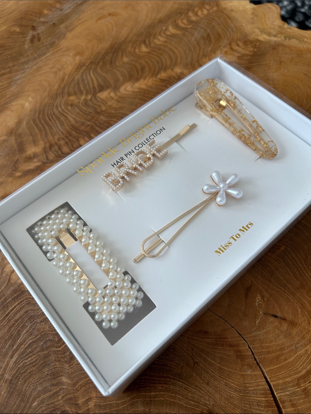 Pearl & Gold Bridal Hair Accessory Set
